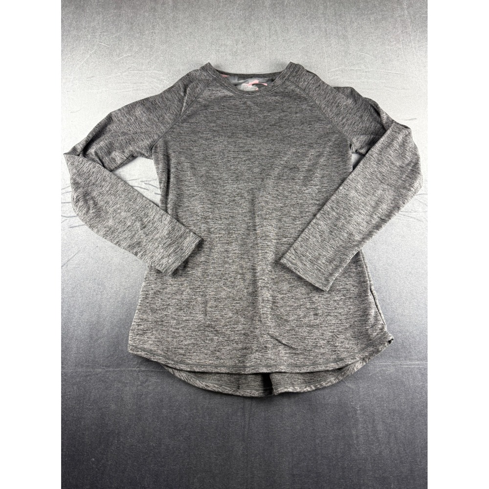 ClimateRight by Cuddl Duds Women Grey Space Dye Long Sleeve Top M CD8622362